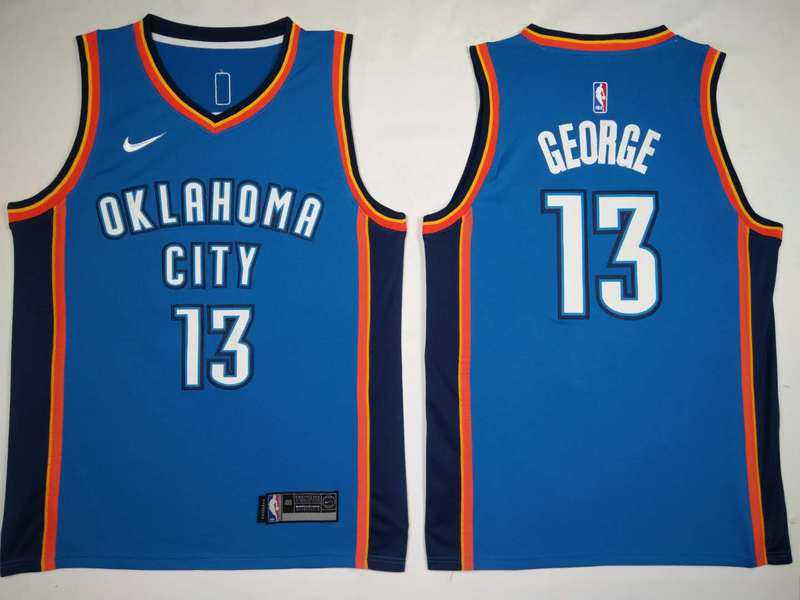 Thunder #13 Paul George Blue Nike Swingman Stitched NBA Jersey